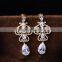 Deluxe Royal Jewellery White Gold Plated Cubic Zirconia Clear Stones Wedding Earrings