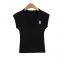Summer new French pure desire style letter thin style U-neck temperament small shirt knitted top for women