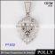 China jewelry manufacturer suply Sterling silver paved leopard head pendant