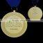 olympic metal with ribbon,brass,antique gold plated,2 inch