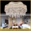 2015 new led crystal ceiling light & pendant chandelier with splendid twisted glass pipes shade
