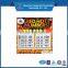 Lottery paper scratch off card