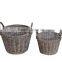 2 Pcs Round Wicker Willow Flower Pots /baskets With Ears Hot Selling in Europe