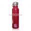 750ml Stainless Steel red coated Water Bottle with Bamboo Cap