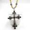 2016 New European Decorative Openwork Cross Female Vintage Long Beaded Necklace