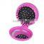 Plastic Hair brush Pocket Folding Comb With Mirror