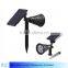 2-in-1 Solar Powered 4 LED Adjustable Landscape Bright Spotlight