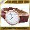 Classic leather strap genuine leather quartz watch stainless steel back case watch