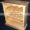 Solid unfinished pine wood small storage bookcase insert with adjustable shelving shelf