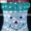 High quality 3d led christmas light snowman lovely snowman top hat nice lighted glitter snowman