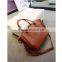 Large pu leather tote bag causal big shoulder handbag for women soft touch light bags retro colors