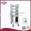 Stainless Steel highter food transport trolley with pans