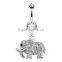 Gemmed Elephant Belly Button Ring
