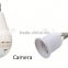WiFi Fisheye Cloud Smart Bulb 1.3mp wifi ip camera with two-way audio and 128G recording feature