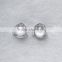 fashionable sterling silver button zircon natural freshwater pearl earring and ring set