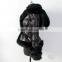 2015 factory wholesale women black down jacket with fox fur trim