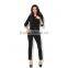 Pretty steps 2015 fashion Competent OL style womens long sleeve black knit tops blouse