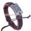 2015 new fashion leather bracelet cheap bulk leather bracelet