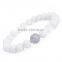 Moon Bodhi Seed Stretch Bracelet Buddhism Prayer Beads Mala White