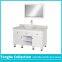 White Freestanding Bathroom Vanity White Marble Top Ceramic Vessel Sink