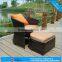Wicker patio furniture garden rattan chair with ottoman (9082)