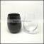 450-600ml solid black egg glass candle container