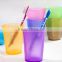 factory direct sale colorful frosted plastic toothbrush cup tooth mug gargle cup