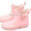 light pink basic style boot for girls colorful rain boots for girls rubber gumboots custom printing fashion latex rain boot
