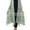 3/4 Sleeve Plaid Asymmetric Hem Cardigans Women's New Loose Thin Garb Drap Open Front Cardigan