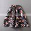 Ladies New Fashion European style floral print black high waist flare autumn skirt