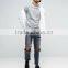 Custom Logo Long Raglan Sleeve Crew Neck Grey Men's 87% Cotton 13% Viscose Casual Blank Sweatshirt
