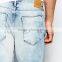 OEM services factory light blue plain fashion skinny jeans boys