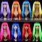 Cheap Women Cosplay Multi-color Long Straight Synthetic Wig Halloween Party Wig