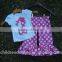 Boutique Baby Clothes Applique Short Sleeve Top Polka Dots Cake Ruffle Pants Casual Comfortable Toddler Outfit