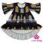 Long Front Long Back Printed Ruffle Fashion Beautiful Toddler Girls' Dress With 2 Pocket Velvet Frock Design