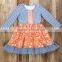 top quality stripe ruffle gril boutique dress