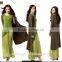 green muslim c dress two piece set / junj modal muslim abaya kaftan set dress/contrast islamic muslim women dress two piece set
