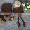 Hot wholesale fashion long scarf lady pure color stretch knit scarf with fur balls