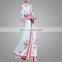 2017 New Arrival Woman Bell Sleeves Floral Long Dress Ladies Fashionable Printed Dress