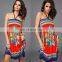 Ladies fashion dresses with pictures of printed spaghetti strap african dresses for women