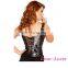 cheap Strappy Black Gothic Steel Boned Overbust girls waist train corset