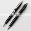 heavy high quality classical nice gloss black metal barrel ball point pen with gold clip and nose