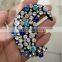 Fashion White Blue Beading Crystal Rhinestone Moon Sew on Patches Appliques