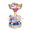 Zhongshan amusement theme park equipment Merry go round, 3 Seat Revolving Horse Carousel mini Kiddie Rides earn money