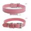 Double Sided Lichee Pattern Pet Leather Collar Leash Training Dog Pulling Rope Pet Neck Chain Pet Supplies