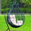 Modern patio furniture swing rattan egg chair with cushion, comfortable wicker outdoor furniture