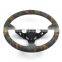 AOSU Universal Racing Depth 92mm Diameter 350mm Suede Camouflage Steering Wheel