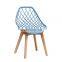 Modern nordic wooden legs plastic chair dining chairs leather dining room chairs DC125