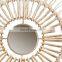 Hot Selling Natural Water Hyacinth Mirror Wrapped Metal Wall Decor 3 Piece Set Vintage Decoration High Quality