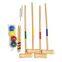 4-Player Croquet Game Set with Wooden Mallets
